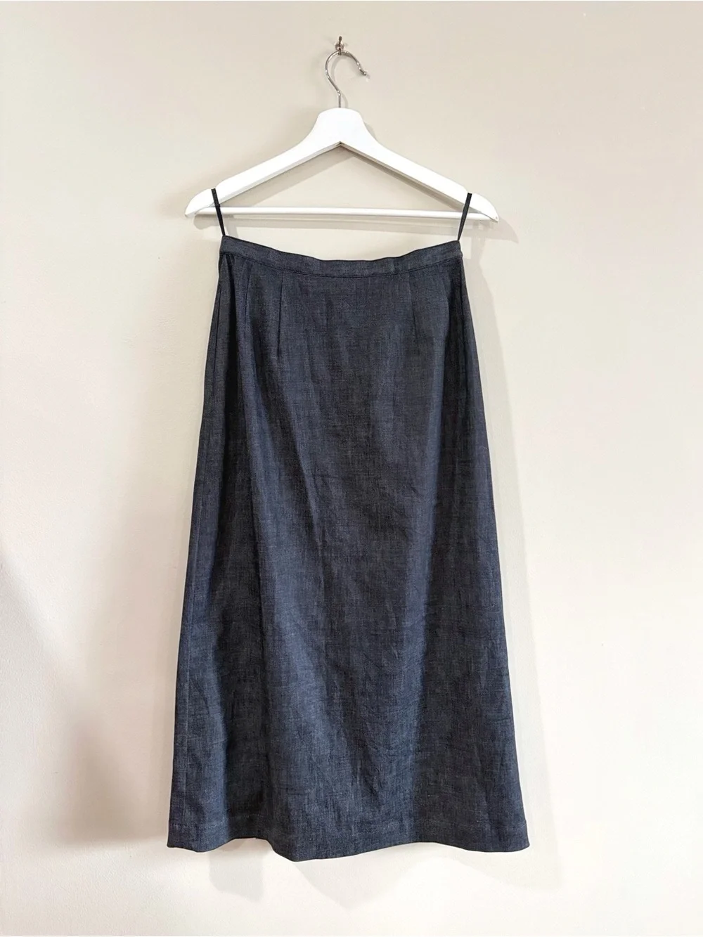 Ingeborg Women's M/L Gray Wrap Midi Skirt Stretch Japan Office Old Money Chic